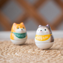 Tumbler Mini Chai Dog Trick Blessing Open Delivery Day Style Desktop Cute Ceramic Home Pendulum to send girlfriend birthday present