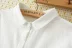 Cộng với phân bón XL cho mùa xuân phiên bản mới của Hàn Quốc là cotton thêu mỏng và béo mm và áo sơ mi dài tay bằng vải lanh 200 kg áo voan kiểu hàn quốc Mùa xuân