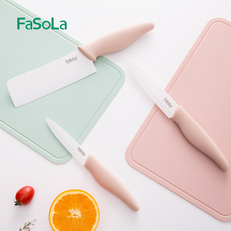 Japan portable carry-on ceramic knife kitchen knife home water fruit knife Three sets of cut meat knife suit baby coveting cutter