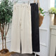 Free Shipping, 2 Colors for Personal Use, Autumn and Winter Thickened Fleece-Lined Herringbone Acetate Wide-Leg Pants 782