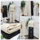 Free Shipping, 2 Colors for Personal Use, Autumn and Winter Thickened Fleece-Lined Herringbone Acetate Wide-Leg Pants 782