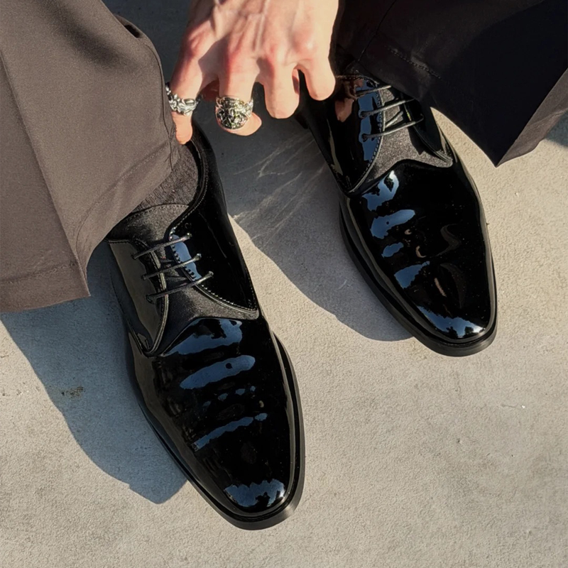 Glossy Red-Soled Pointed-Toe Leather Shoes for Men, 2026 New Model, Thin-Soled Height-Increasing Derby Shoes, Formal Business Casual Oxford Shoes Glossy Red-Soled Pointed-Toe Leather Shoes for Men, 2026 New Model, Thin-Soled Height-Increasing Derby Shoes, Formal Business Casual Oxford Shoes