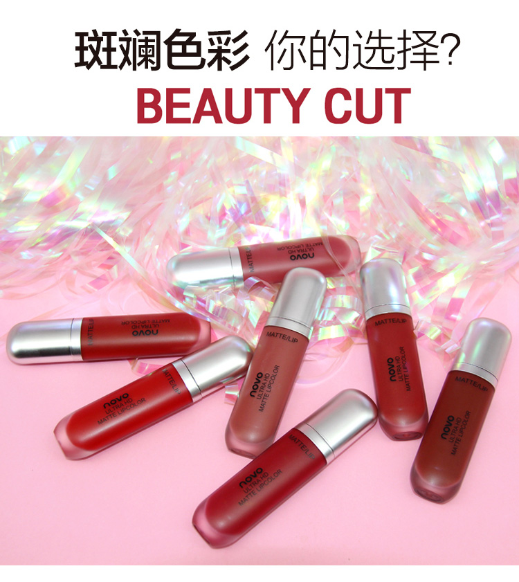 Son kem NOVO Lip glaze Velvet matte không phai không phai màu không thấm nước phong cách sinh viên giá rẻ cho nữ thương hiệu son môi black rouge ver 5