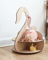 ins Nordic wood solid assembled swan model containing shelf childrens room for childrens childrens clothing store display photo props