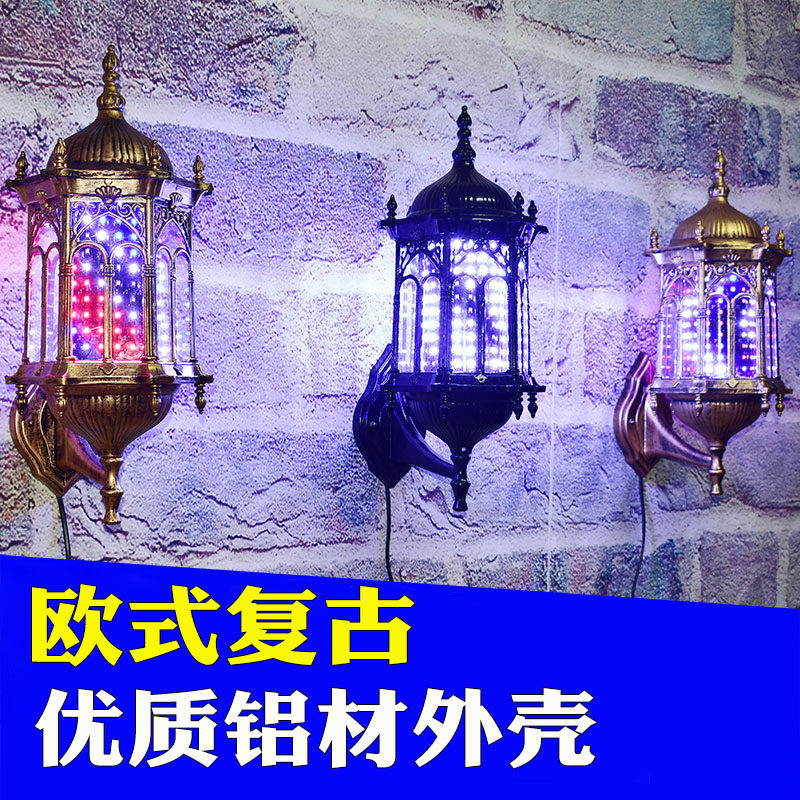 Beauty Hair Turn Light LED Hairdresshop Special Retro Hanging Wall Hair Salon Turning Light Eurostyle Hanging Wall Rome Small Palace Lamp Waterproof