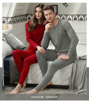 (Hanzhuang) Lady Pure Cotton Warm Underwear Plus Suede Thickened Autumn Clothes Autumn Pants Round Collar High Collar Lady Autumn Winter Suit Woman