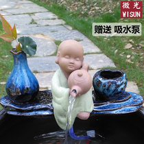 Ceramic fish tank running water fountain water circulation ceramic decoration fish tank matching water flow device figure humidification oxygen pump
