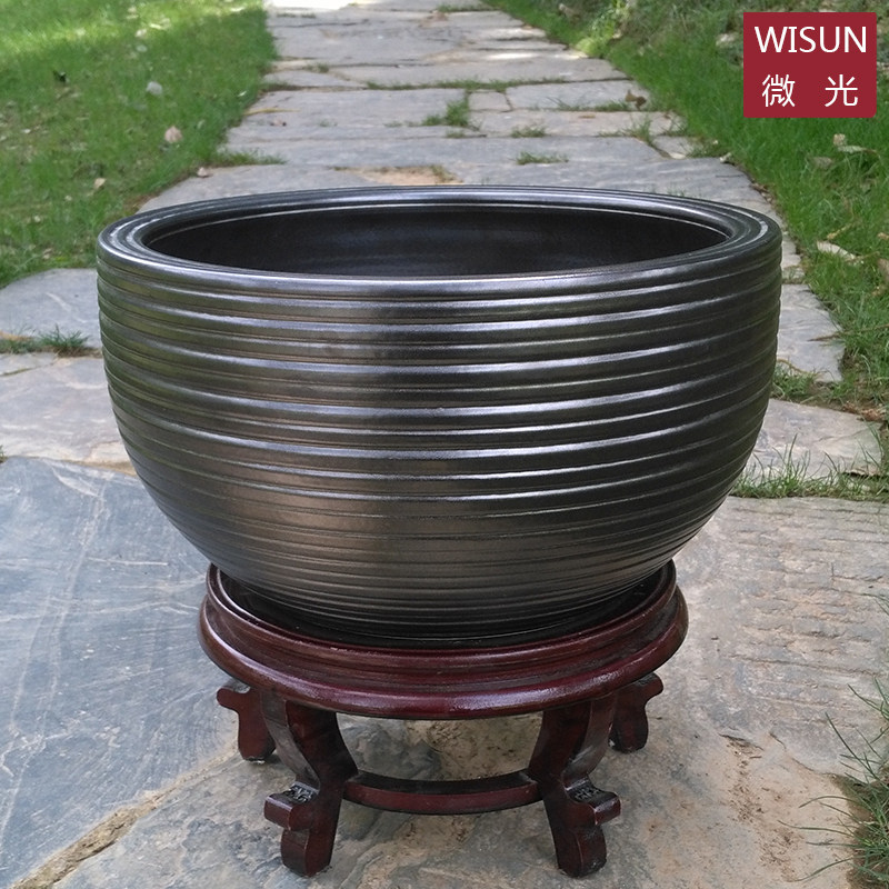 Jingdezhen ceramic fish tank water tank lotus pot bowl lotus water lily flower pot goldfish tank modern craft decoration turtle tank