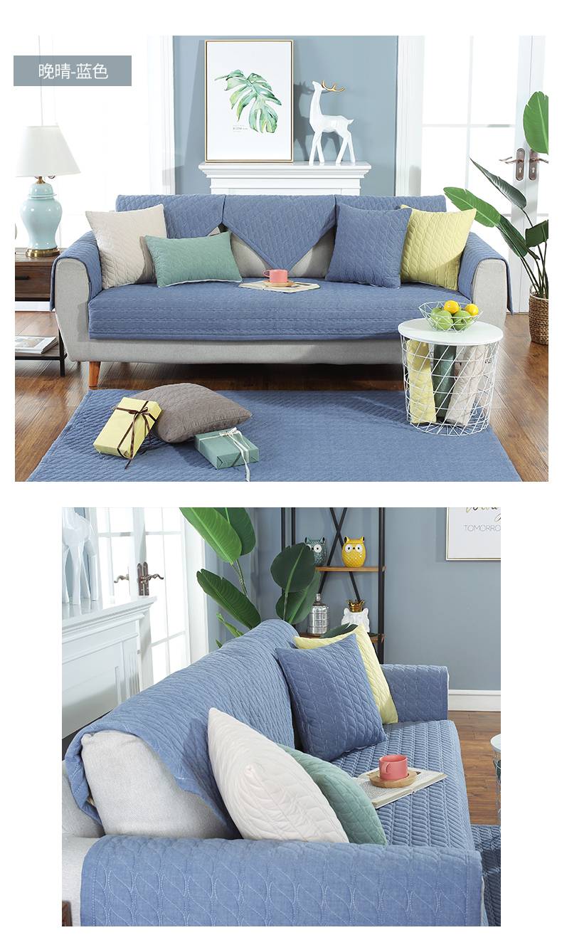 Bốn mùa vải cotton đệm Bắc Âu đệm da chống trượt phòng khách hiện đại kết hợp bao gồm tất cả bao gồm sofa - Ghế đệm / đệm Sofa nệm để ghế gỗ