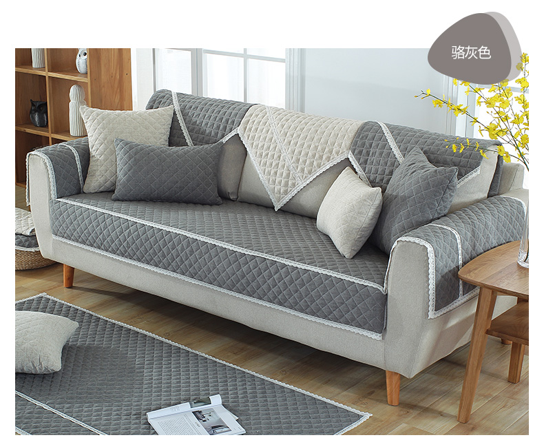 Đồng bằng bốn mùa vải sofa đệm đơn giản hiện đại phổ quát rắn gỗ sofa vải bìa trượt da đệm - Ghế đệm / đệm Sofa mẫu đệm ghế gỗ