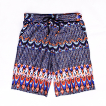 South Koreas new couple swimsuit mens swimming trunks five points in the long fashion hot spring personality plus fat plus holiday beach pants