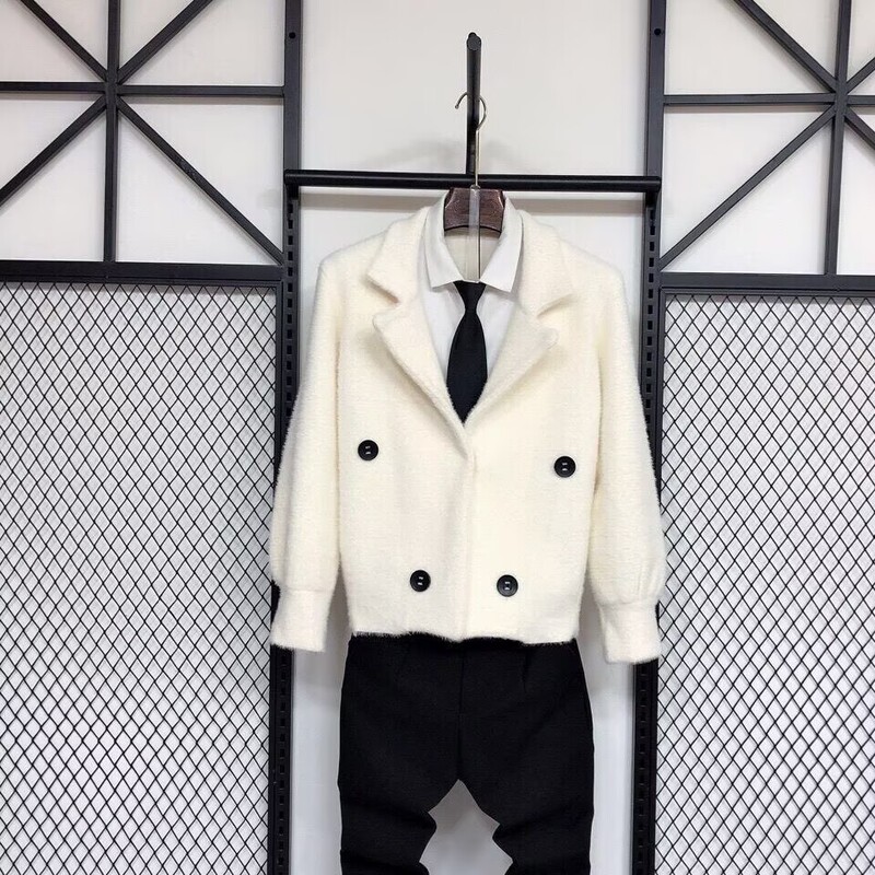 Winter Stylish Men's Jacket Trendy Brand Velvet Suit White Blazer Trendy Cool Jacket Coat