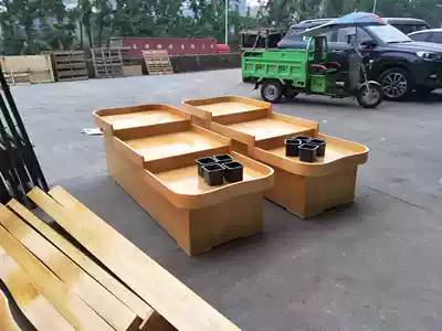 Shenzhen custom fruit rack fruit shop wave shelf supermarket hundred orchard fruit and vegetable rack fruit Middle Island Cabinet