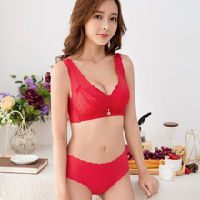 本命年无痕红色内衣加厚聚拢美背结婚红文胸