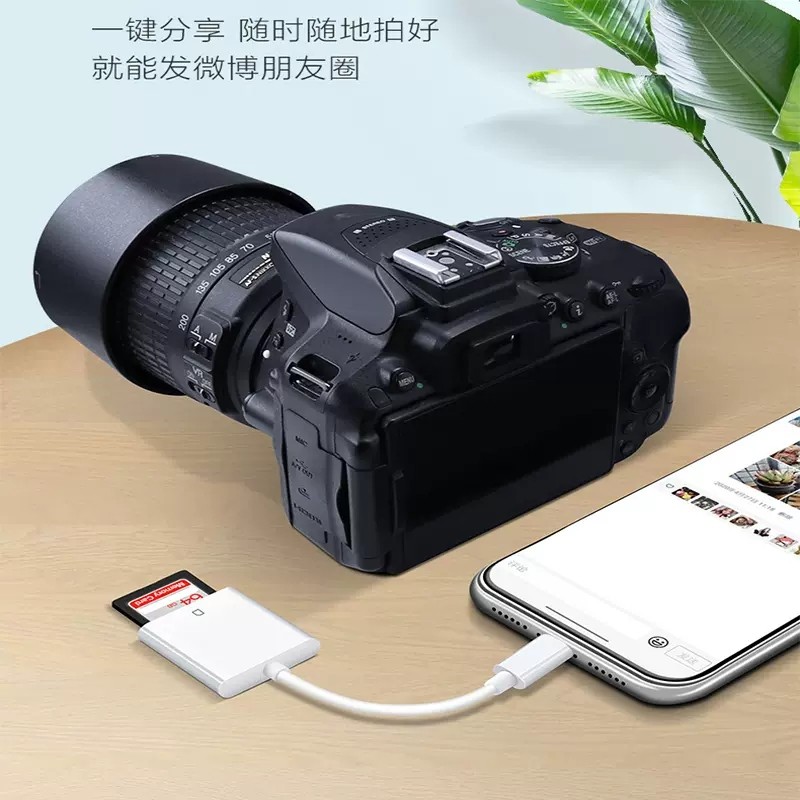 Genuine Card Reader for iPhone 13/14, Converts Mobile Phone to Camera, Sd Memory Card, Tf, Suitable for Apple 12/11, Otg Adapter, iPad Air Adapter, Type-C Interface, Surveillance Video