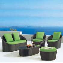 Outdoor Furniture Rattan Sofa Living Room Tea Table Combination Outdoor Garden Sofa Balcony Leisure Rattan Chair Double Sofa