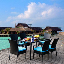 Outdoor rattan chair five-piece combination living room leisure rattan table and chair coffee table outdoor furniture balcony garden rattan table and chair