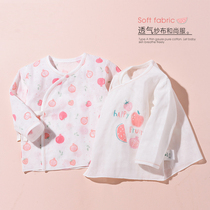 Summer double gauze baby monk clothes thin underwear Pure cotton newborn clothes Long sleeve dig back top