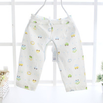 Mens baby pants summer bamboo fiber thin anti-mosquito pants Womens baby pants can open crotch pants Baby air conditioning summer