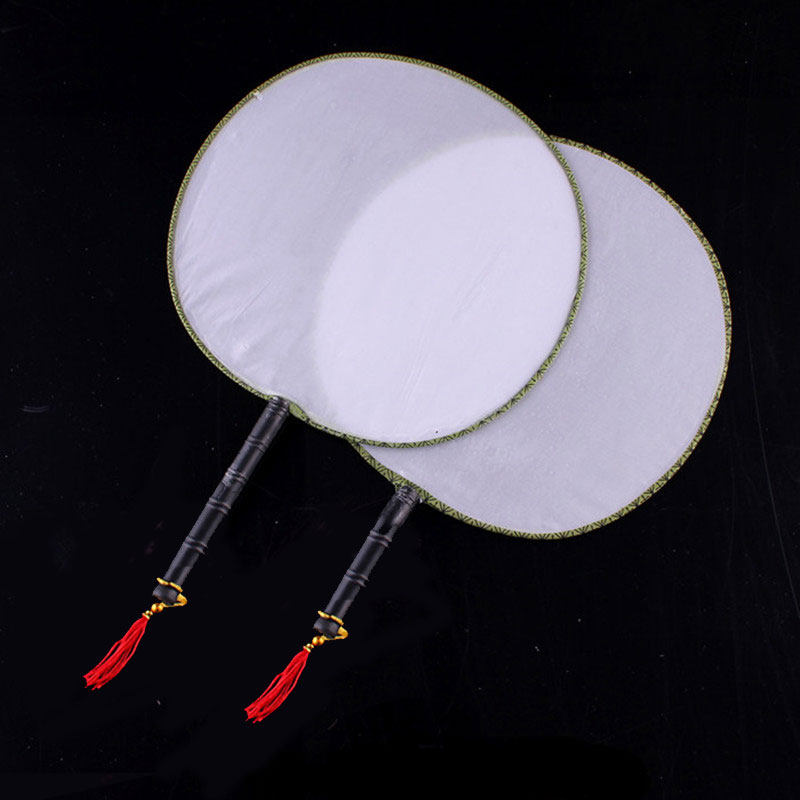 Large round silk blank fan square palace fan palace fan art paint painting fan painting fan