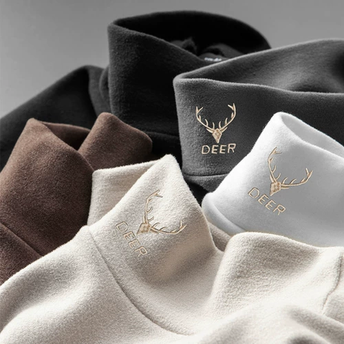 Двусторонний бархатный приятный телу зимний осенний лонгслив, высокий воротник