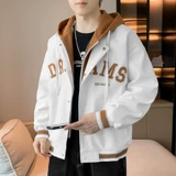 Комплект, осенняя демисезонная ветрозащитная трендовая куртка с капюшоном