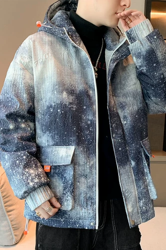 Мужской зимний пуховик, куртка для отдыха, градиент, коллекция 2023, увеличенная толщина, оверсайз