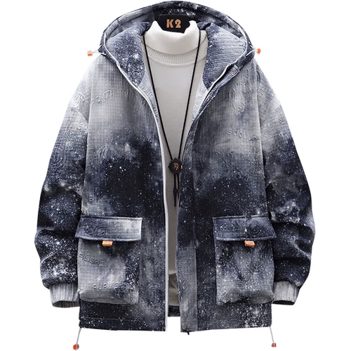 Мужской зимний пуховик, куртка для отдыха, градиент, коллекция 2023, увеличенная толщина, оверсайз