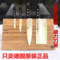 German double standers zwilding knives home kitchen knife cooked food knife water fruit knife magnetic knife holder five pieces