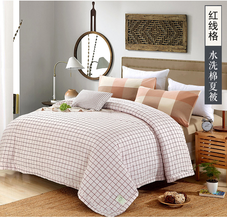 Sọc kẻ sọc bông mùa hè quilt đơn đôi có thể giặt bông điều hòa không khí quilt bông vải mùa hè mát mẻ mỏng quilt