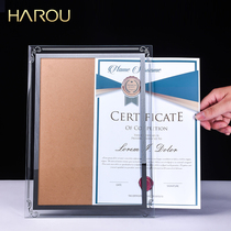 Crystal license plate custom certificate of honor certificate frame custom creative glass medal production A4 agent franchisee