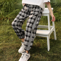 Girl Pants Summer 2022 New Ocean Gas Trendy Girls Big Boy Children Clothing Thin Spring Autumn Checkered Sports Pants