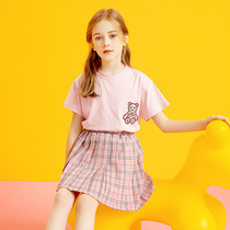 Girl Clothing Summer Clothing 2022 New Suit CUHK Children Children Summer Trendy Girls Ocean Gas Sports Jk Short Skirts