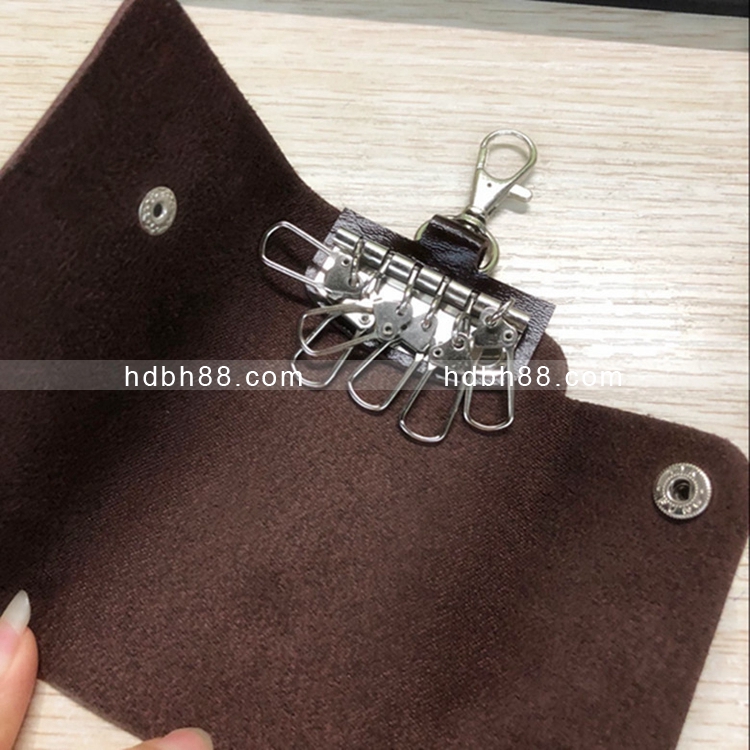 Multi-function key bag Leather men's and women's key bag Leather 6-button key bag Keychain key storage set