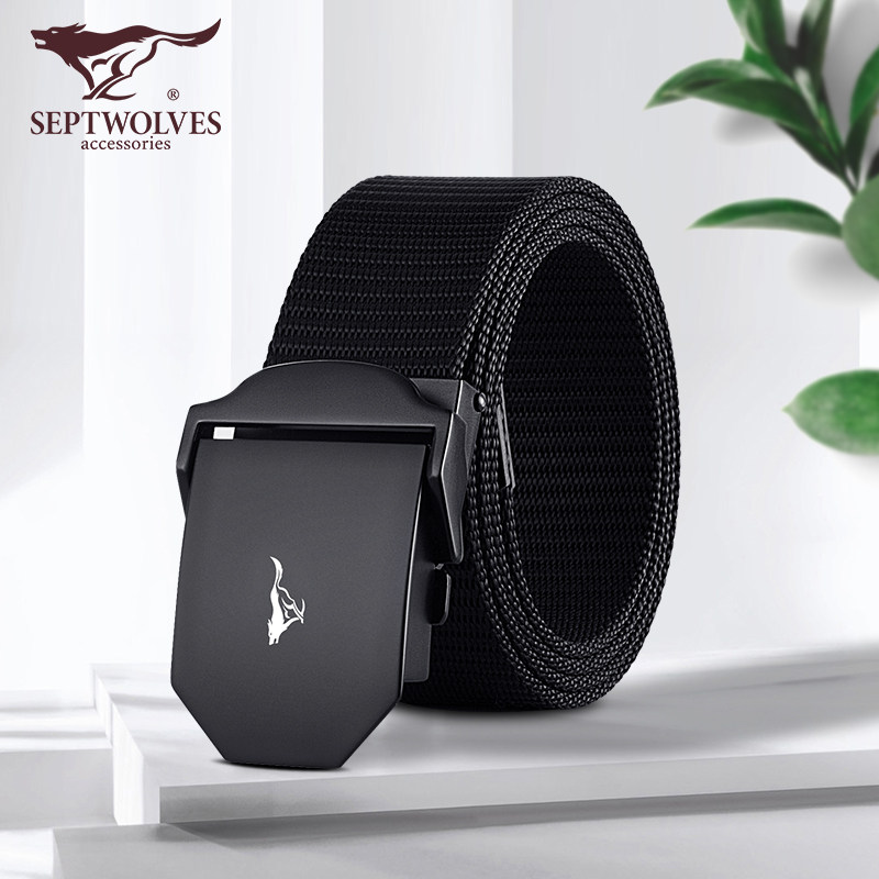 Seven Wolves Belts Men's Canvas Fashion Men's Belts Young 2021 New 100 Hitch Casual Trendy Pants Strap