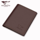 Septwolves, короткий бумажник, ультратонкий кожаный кошелек для школьников, из натуральной кожи