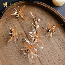 Handmade Korean handmade flower liquid sweet wedding flower hair accessories fairy gauze hairpin Xiao Yu