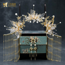 Bride Xiuhe Headdress New Chinese Phoenix Crown Wedding Dress Xiuhe Clothing Dragon Phoenix Gown Atmosphere Ancient Jewelry Jiaman