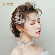 Superfairy bridal wedding gown mesh yarn inlaid with Korean style Style Necklace Short Money Chain Photo and Art Female Jing Wen