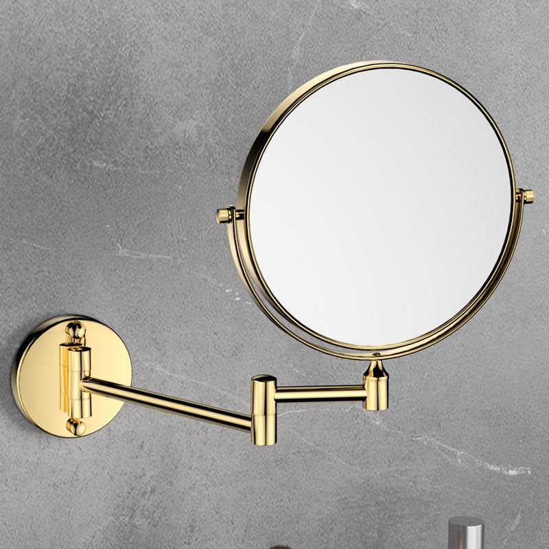 Bathroom Telescopic Makeup Mirror Toilet Wall-mounted Retractable Folding Mirror Hotel Free of perforated magnifying double-sided toilet-Taobao