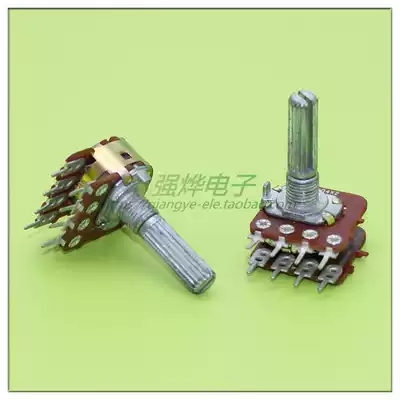 TB104x2 dual-connected B100K stepping potentiometer Audio power amplifier volume adjustable 8-foot potentiometer shaft length 20mm