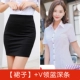 [Юбка]+(короткая -слевая) v -neck Blue Deep Strip