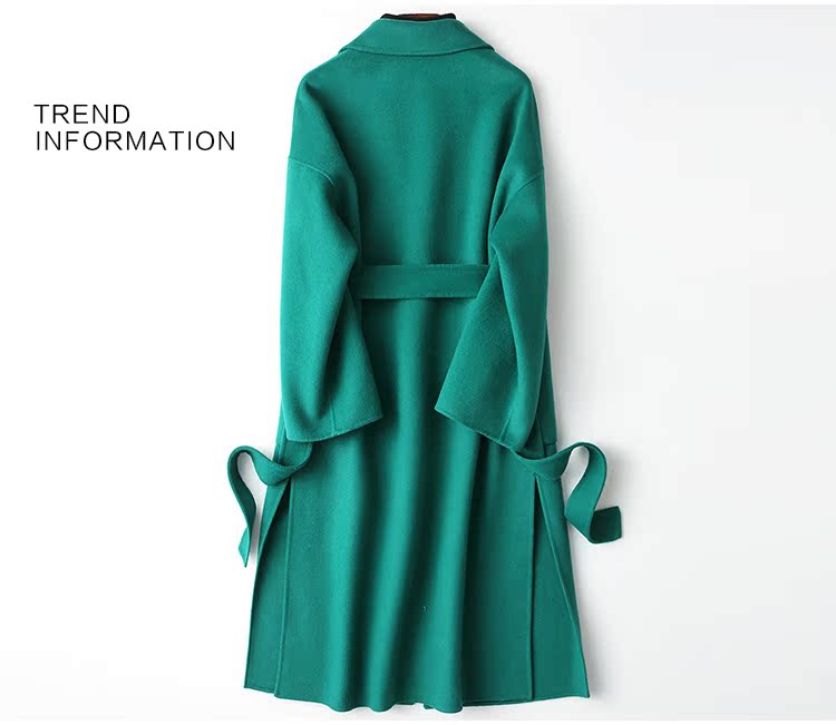 Hangfan cashmere áo khoác nữ hai mặt 100% len dài Slim 2018 thu đông mới phiên bản cao cấp Hàn Quốc áo khoác nữ