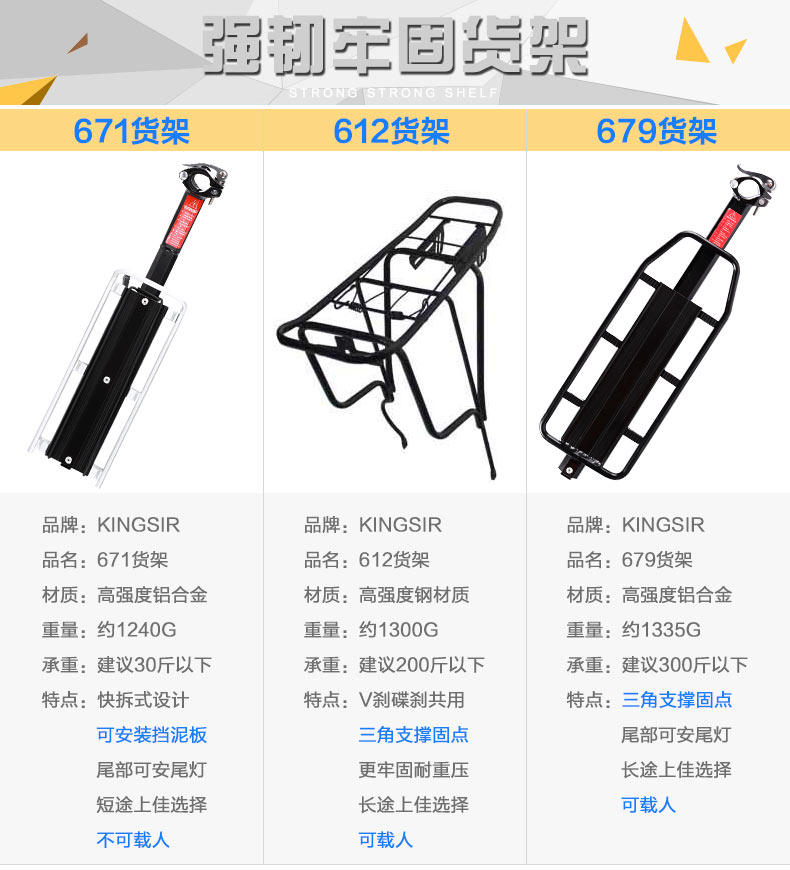 Porte-bagages pour vélo KINGSIR - Ref 2414147 Image 10