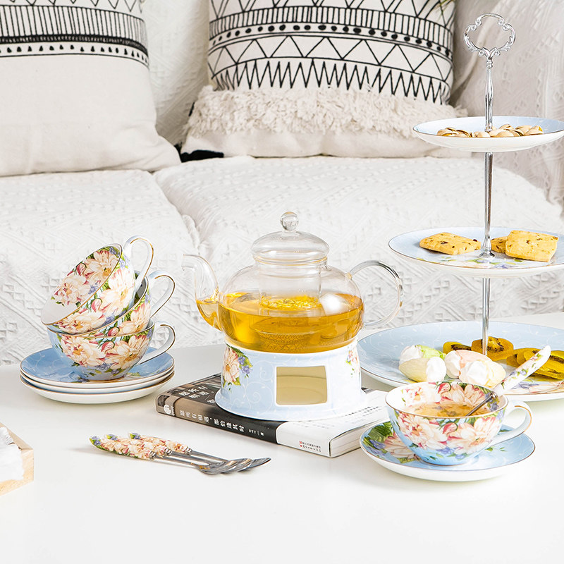 Fruit Teapot Sleeve Group Flower Tea Tea Tea Tea Tea Pot Glass Heat Resistant Candle Flower Tea Cup Lower Afternoon Tea Tea Set Group