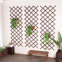 Grid balcony hanging wall Wall flower stand solid wood wall living room green wall hanging wall decoration hanging orchid flower pot hanging
