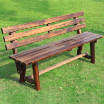Outdoor patio outdoor park Balcony Solid Wood Seat Long Bench Long Chair Embalming Wood Strip Backrest Double Wooden Chair