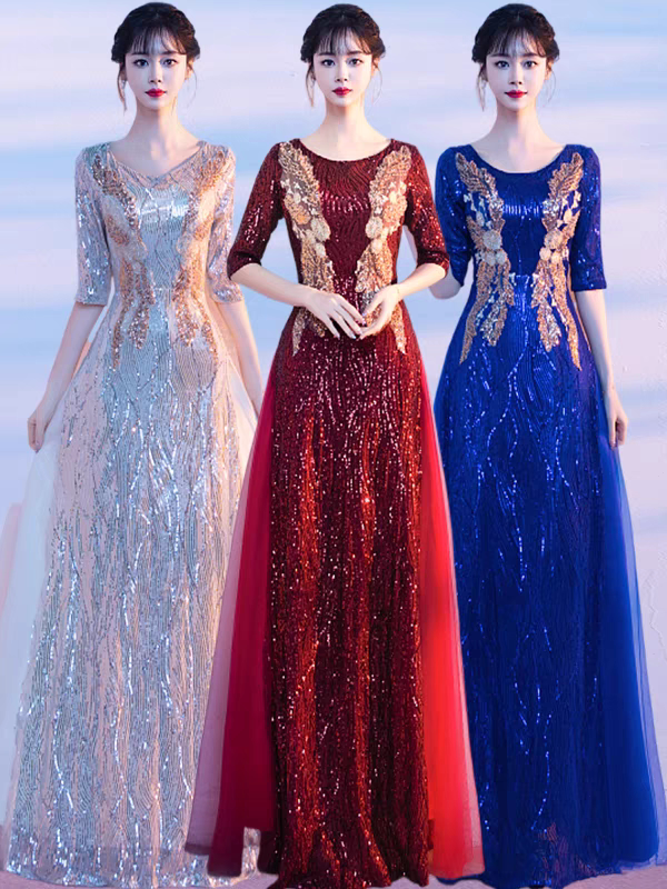 Adult Evening Dress, High-End Performance Clothing, 2025 New Style, Host Red Long Dress, Choir Women's Performance Clothing Adult Evening Dress, High-End Performance Clothing, 2025 New Style, Host Red Long Dress, Choir Women's Performance Clothing