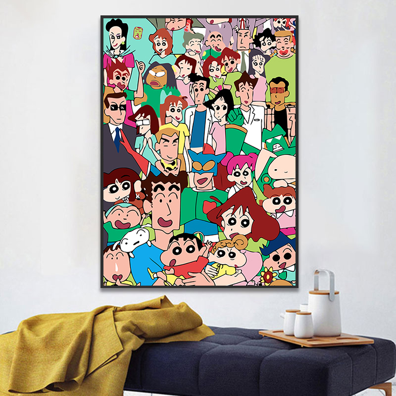 Crayon Small New Digital Oil Painting Diy Hand Filled Color Decompression Oil Color Painting Modern Painting Hang Painting Cartoon Cartoon Cartoon 