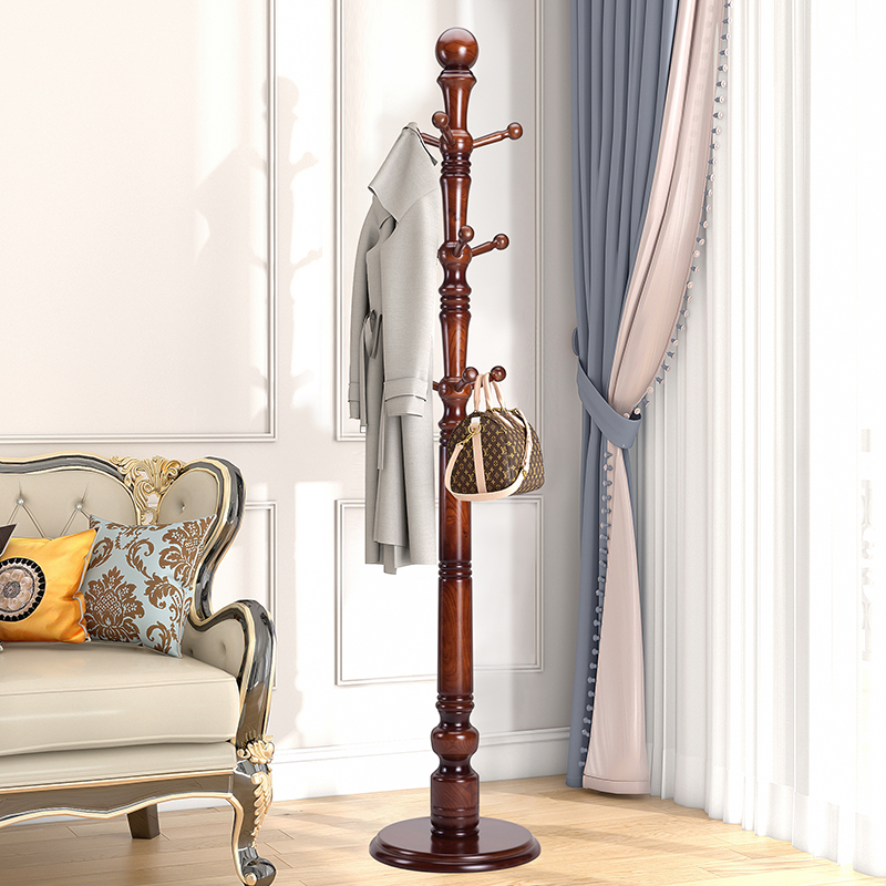 Solid wood clothes hat rack floor Chinese clothes hanger home hanging clothes hanger bedroom hanging clothes hanger clothes rack single lever type plus coarse